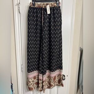 Three Bird Nest Black and Cream Wide Leg Pants